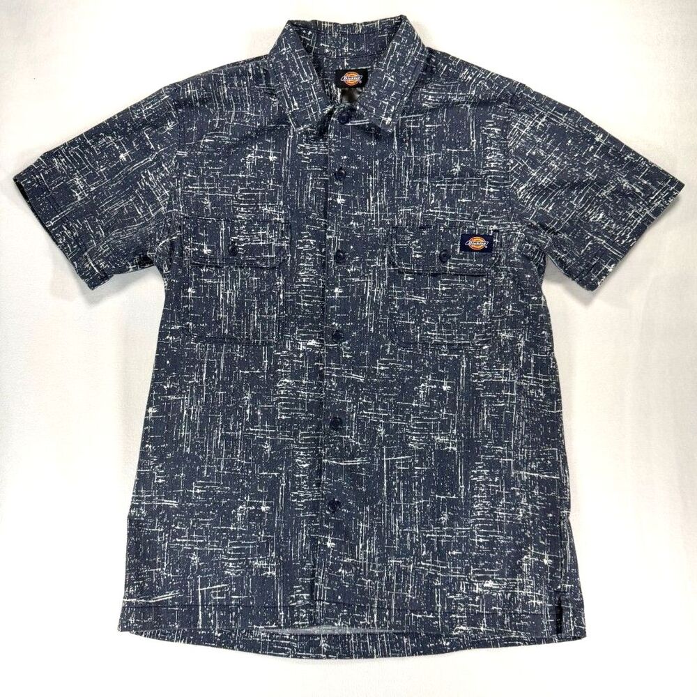 Dickies Urban Outfitters Blue Abstract Work Shirt Workwear Streetwear Sz Small